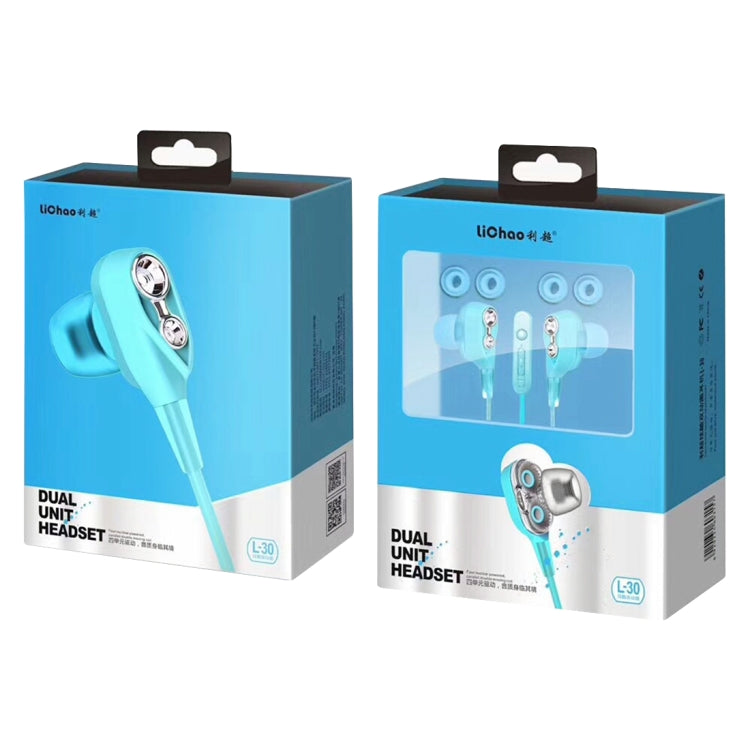 C-65 Wired Earbuds Headphones Dual Driver In-Ear 3.5mm Wired Stereo Earphones with Mic