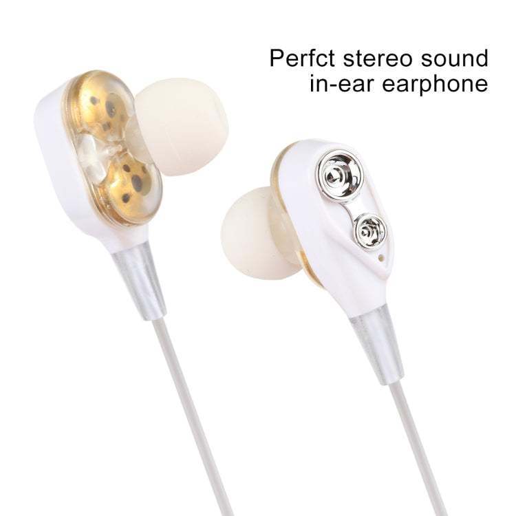 C-65 Wired Earbuds Headphones Dual Driver In-Ear 3.5mm Wired Stereo Earphones with Mic