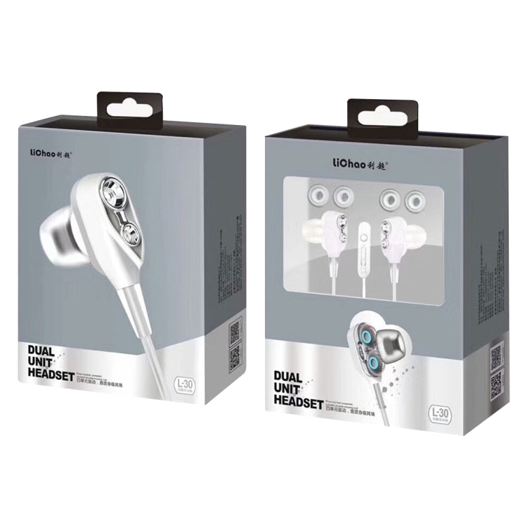 C-65 Wired Earbuds Headphones Dual Driver In-Ear 3.5mm Wired Stereo Earphones with Mic