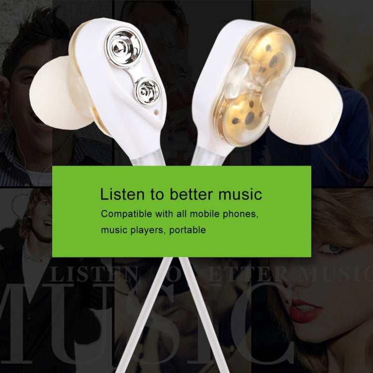 C-65 Wired Earbuds Headphones Dual Driver In-Ear 3.5mm Wired Stereo Earphones with Mic