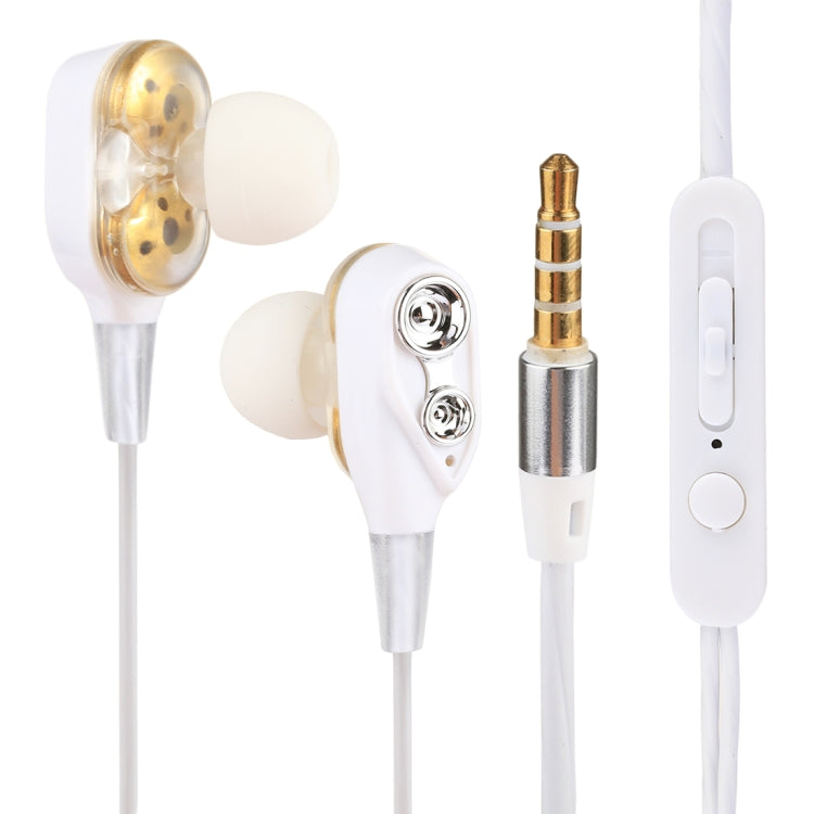 C-65 Wired Earbuds Headphones Dual Driver In-Ear 3.5mm Wired Stereo Earphones with Mic