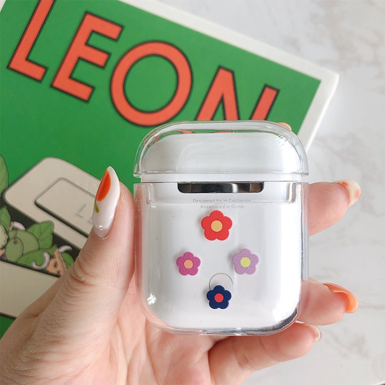 Four Flowers Pattern Shockproof Coloured Drawing PC Protective Case for Apple AirPods 1/2