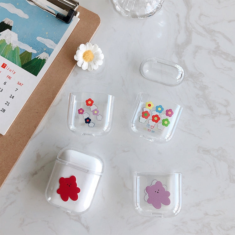Four Flowers Pattern Shockproof Coloured Drawing PC Protective Case for Apple AirPods 1/2