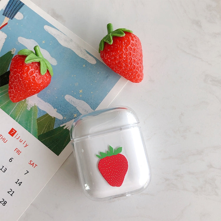 Strawberry Pattern Shockproof Coloured Drawing PC Protective Case for Apple AirPods 1/2