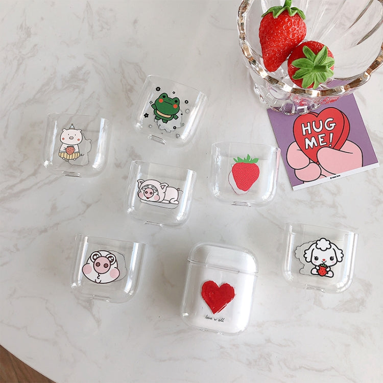 Strawberry Pattern Shockproof Coloured Drawing PC Protective Case for Apple AirPods 1/2