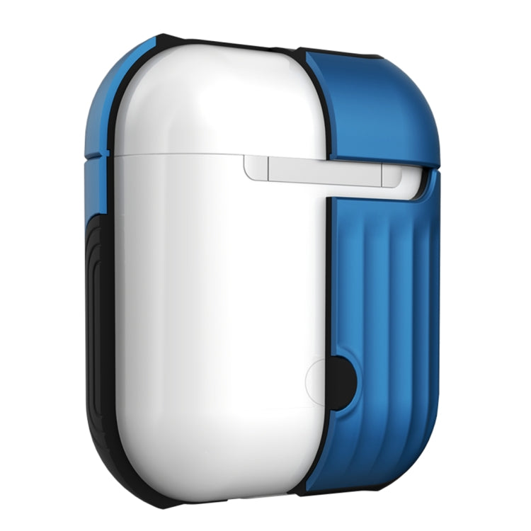 HX-0010-XLX 2 in 1 Anti-fall TPU + PC Suitcase Shape Wireless Bluetooth Earphone Protective Case for Apple AirPods 1, with Hook