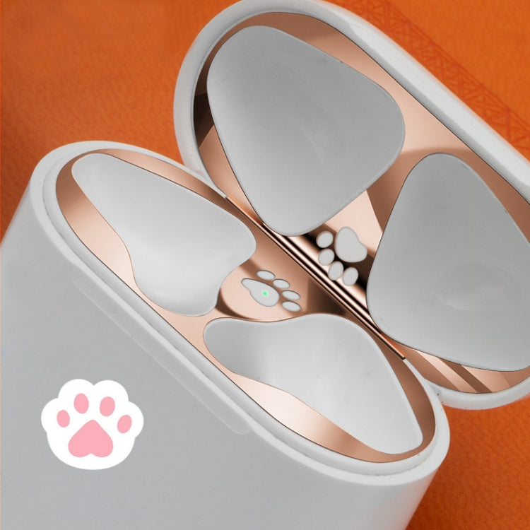 Cat Claw Pattern Metal Dustproof Protective Sticker for Apple AirPods 1/2
