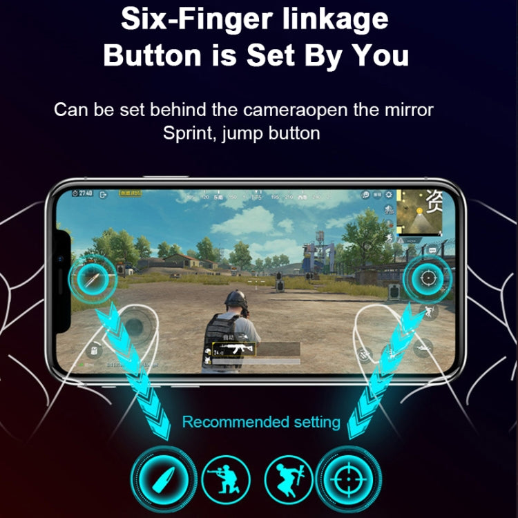 ROCK Six-finger Linkage Bluetooth 4.0 Touch Auxiliary Gamepad for iOS System (Black)
