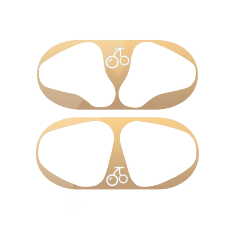 Cherry Pattern Metal Dustproof Protective Sticker for Apple AirPods 1/2(Gold)