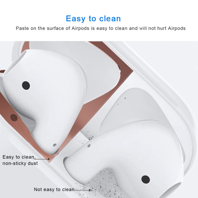 Cherry Pattern Metal Dustproof Protective Sticker for Apple AirPods 1/2(Gold)