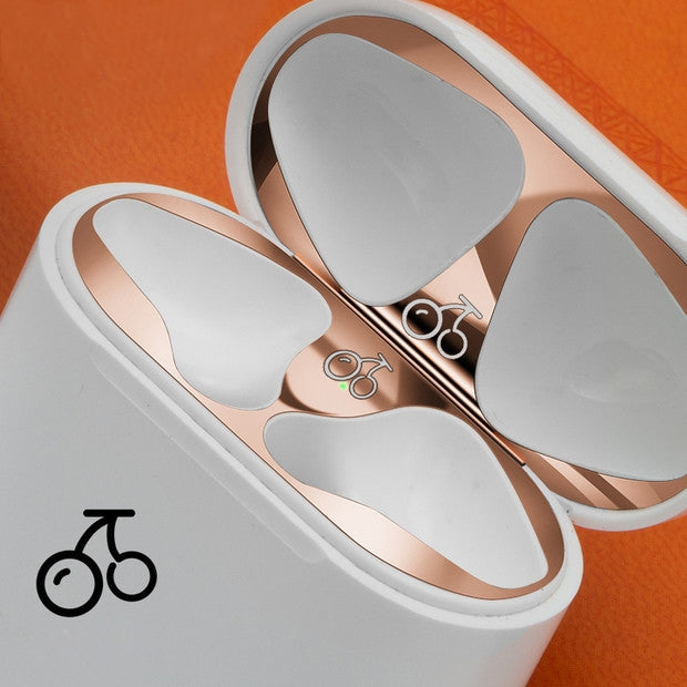 Cherry Pattern Metal Dustproof Protective Sticker for Apple AirPods 1/2(Gold)