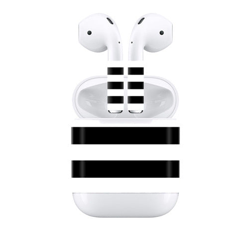 Creative Stripe Wireless Earphones Charging Box Protective Film Dustproof Sticker for Apple AirPods