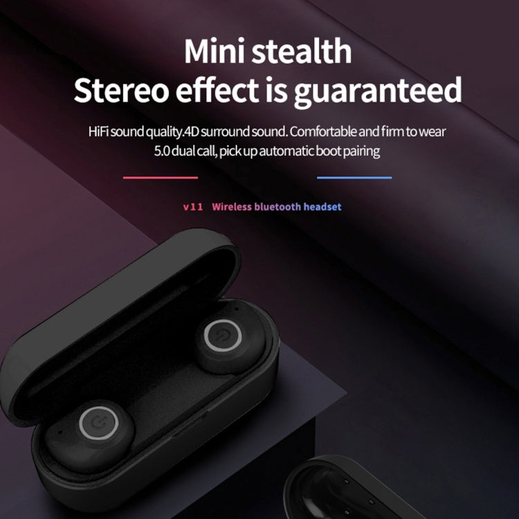 HAMTOD V11 TWS Bluetooth 5.0 Wireless Bluetooth Earphone with Charging Box