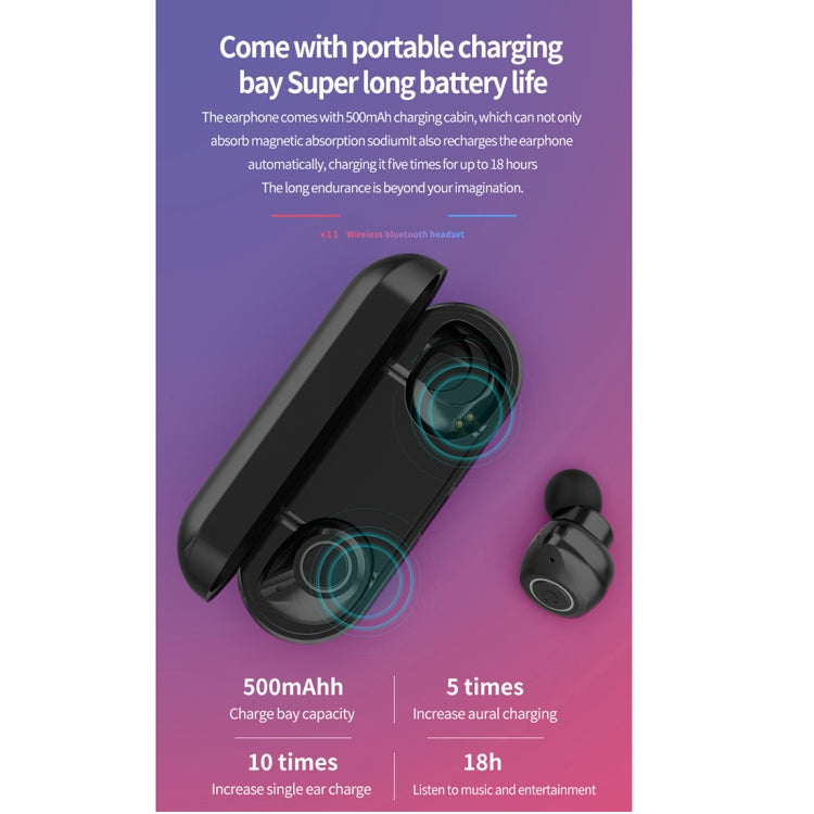 HAMTOD V11 TWS Bluetooth 5.0 Wireless Bluetooth Earphone with Charging Box