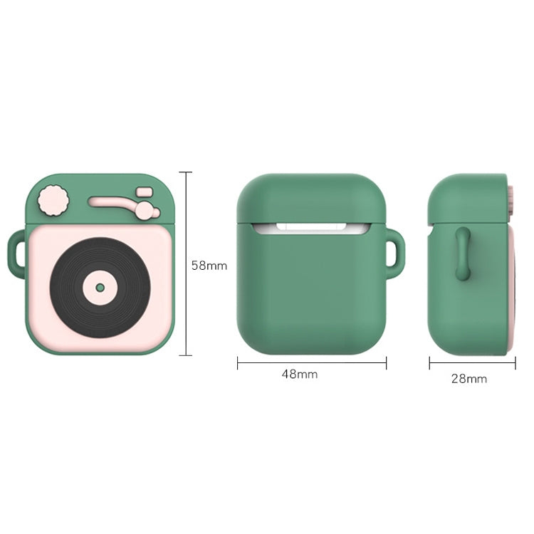 Wireless Earphones Shockproof Phonograph Silicone Protective Case for Apple AirPods 1 / 2