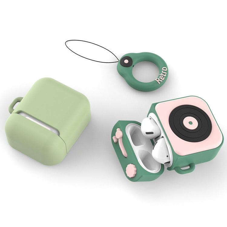 Wireless Earphones Shockproof Phonograph Silicone Protective Case for Apple AirPods 1 / 2