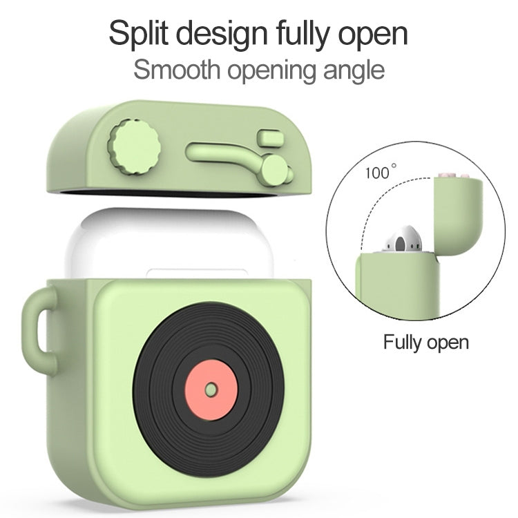 Wireless Earphones Shockproof Phonograph Silicone Protective Case for Apple AirPods 1 / 2