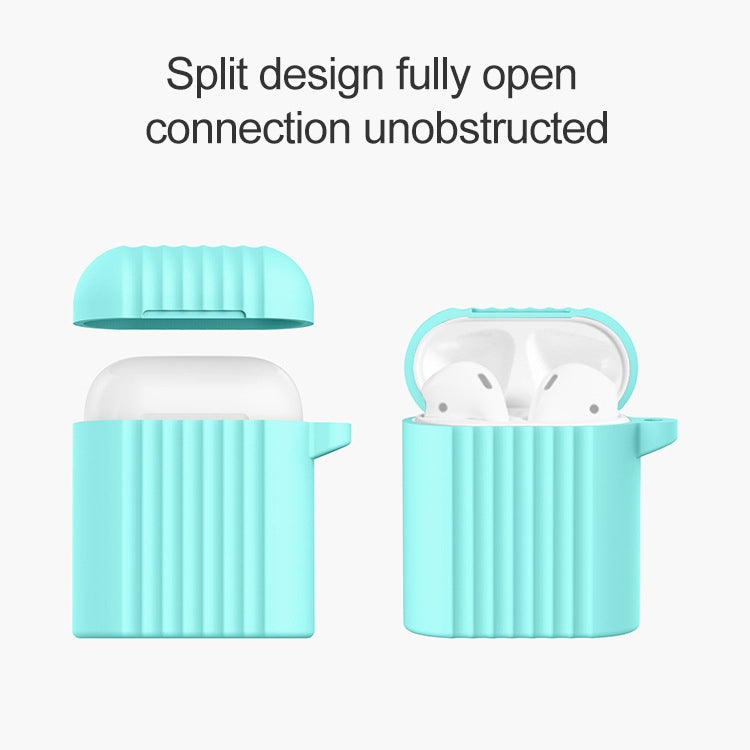 Wireless Earphones Shockproof Draw-bar Frame Silicone Protective Case for Apple AirPods 1 / 2