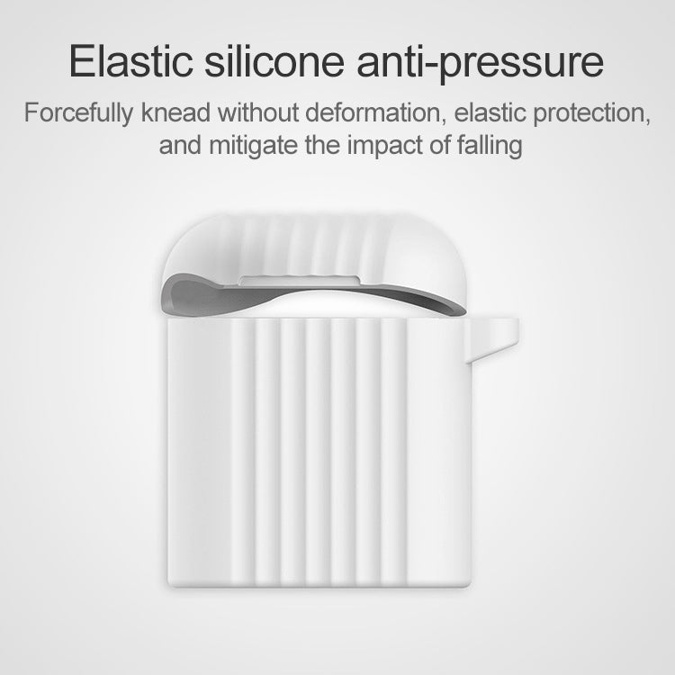 Wireless Earphones Shockproof Draw-bar Frame Silicone Protective Case for Apple AirPods 1 / 2