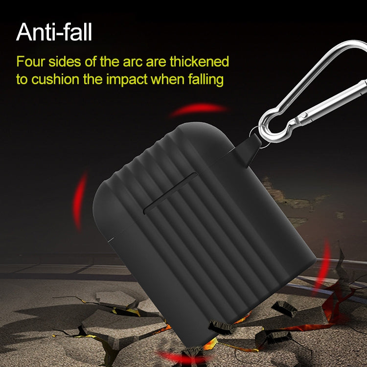 Wireless Earphones Shockproof Draw-bar Frame Silicone Protective Case for Apple AirPods 1 / 2