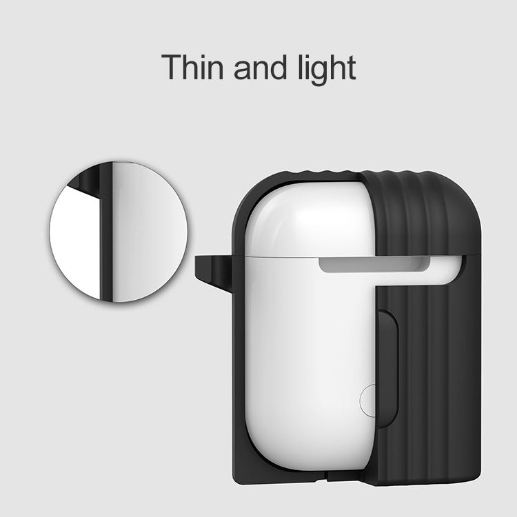Wireless Earphones Shockproof Draw-bar Frame Silicone Protective Case for Apple AirPods 1 / 2