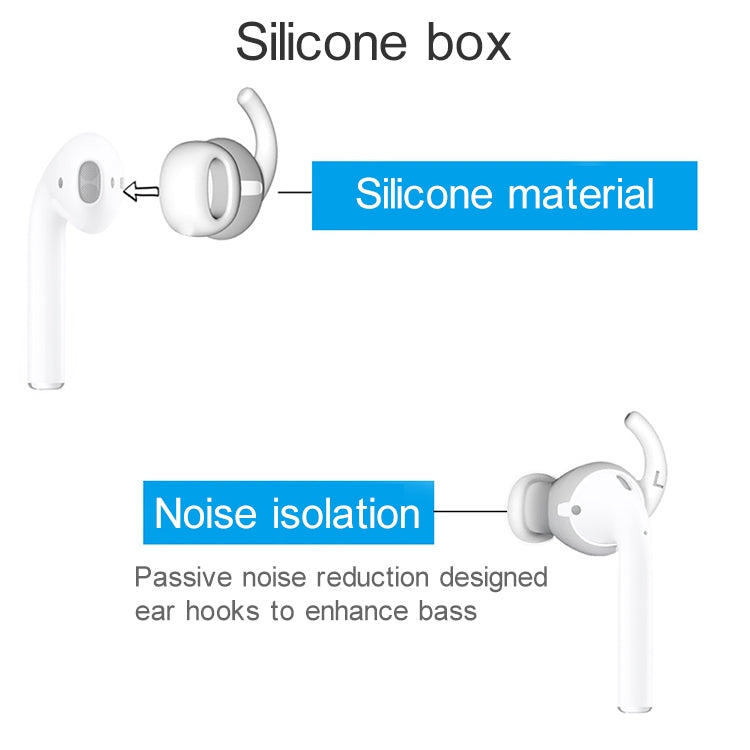 3 Pairs Wireless Earphones Denoise Silicone Earplug Protective Case for Apple AirPods 1 / 2