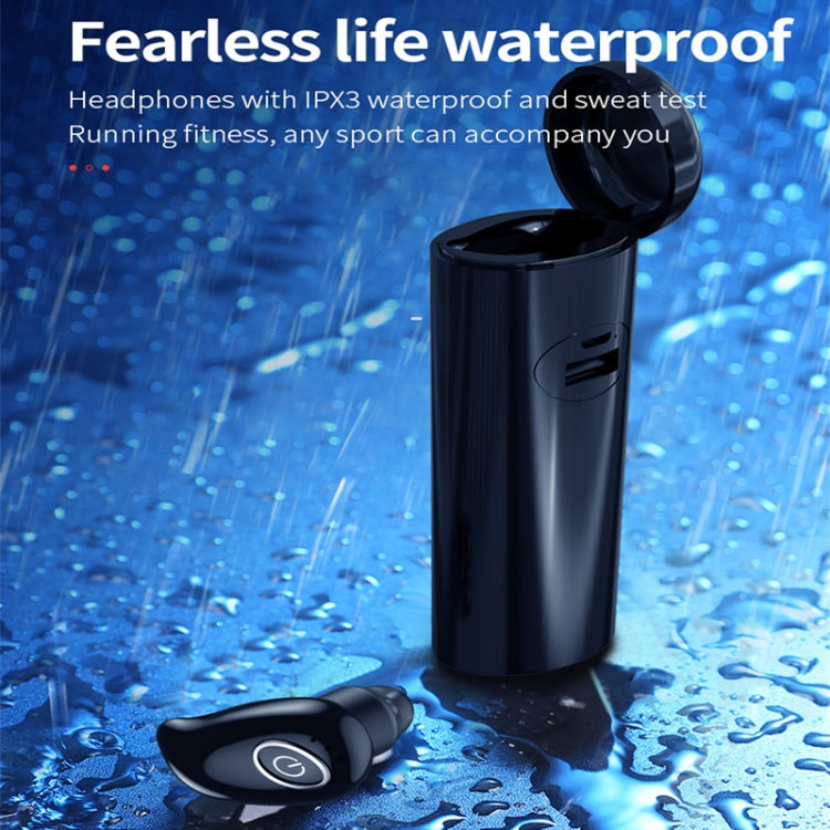 V21 Mini Single Ear Stereo Bluetooth V5.0 Wireless Earphones with Charging Box