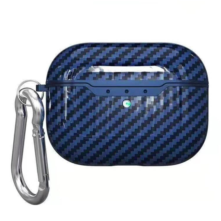 For Apple AirPods Pro TPU Carbon Fiber Texture Wireless Earphone Protective Case with Hook