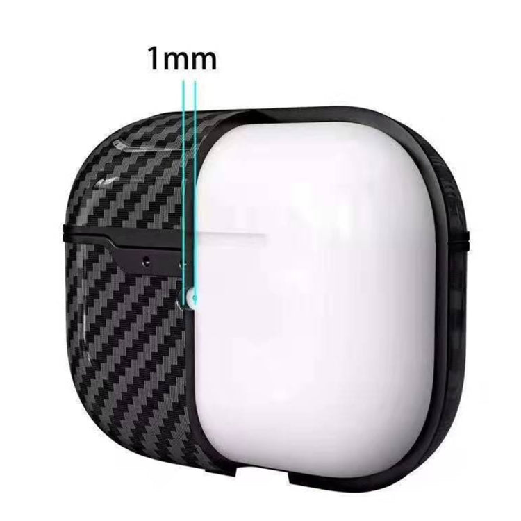 For Apple AirPods Pro TPU Carbon Fiber Texture Wireless Earphone Protective Case with Hook
