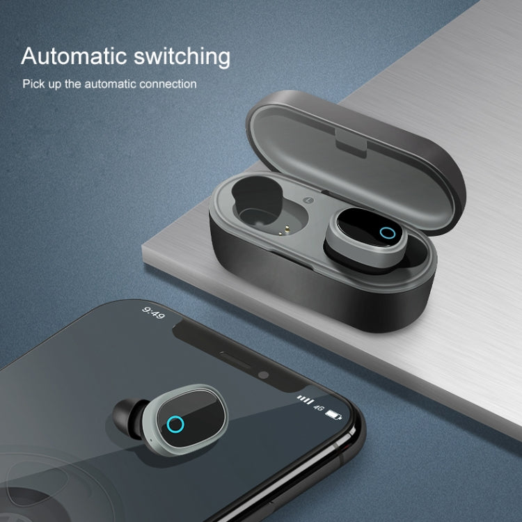 TWS-1003 Bluetooth 5.0 Semi-in-ear Design Wireless Bluetooth Earphone(Black)