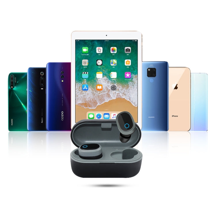 TWS-1003 Bluetooth 5.0 Semi-in-ear Design Wireless Bluetooth Earphone(Black)