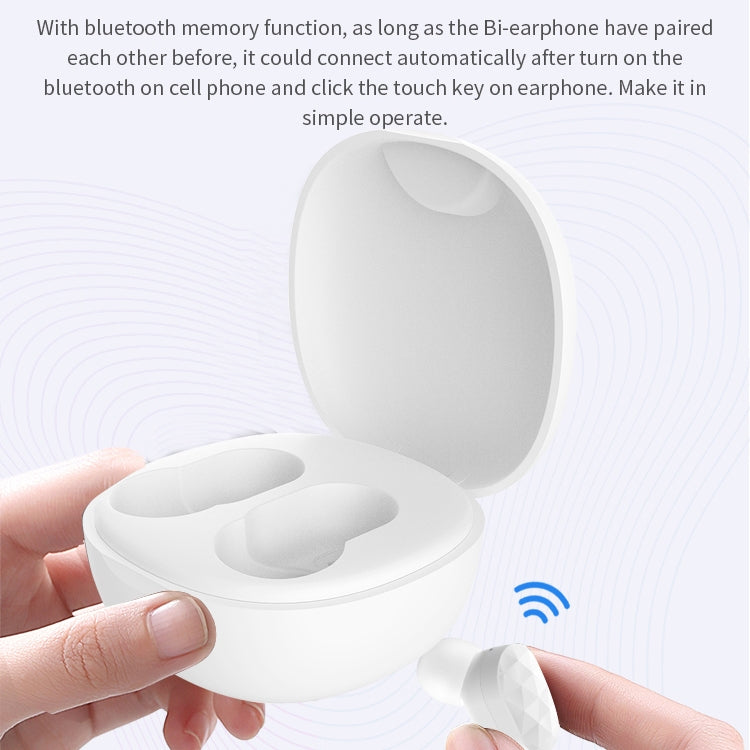 HAMTOD V200 TWS Touch Stereo Wireless Bluetooth Earphone with Charging Box, Support HD Call & Battery Display & Siri