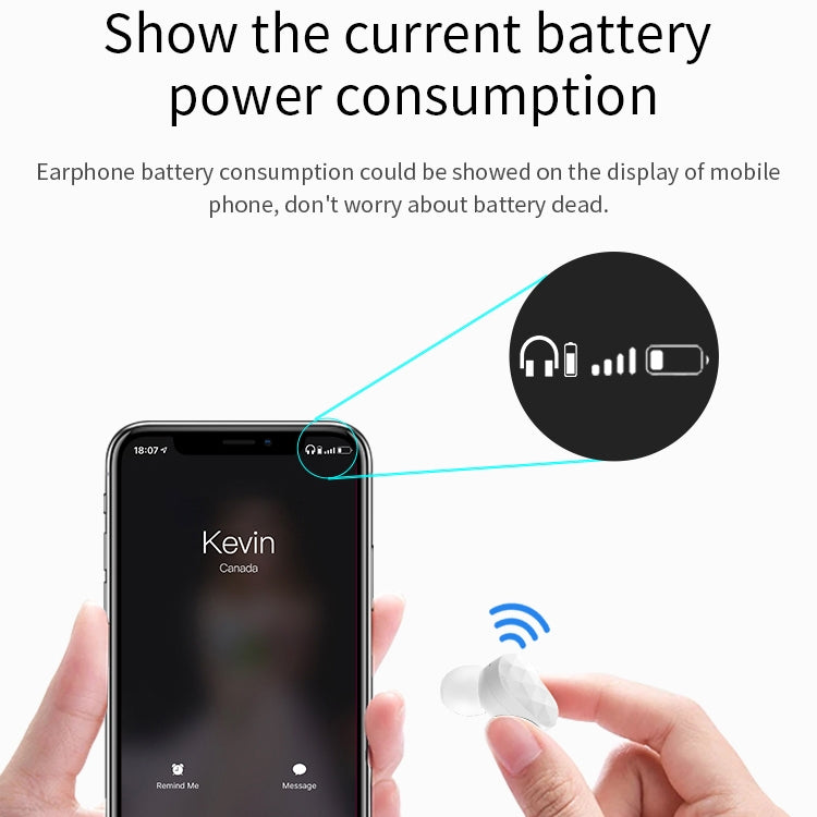 HAMTOD V200 TWS Touch Stereo Wireless Bluetooth Earphone with Charging Box, Support HD Call & Battery Display & Siri