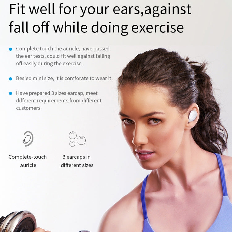 HAMTOD V200 TWS Touch Stereo Wireless Bluetooth Earphone with Charging Box, Support HD Call & Battery Display & Siri