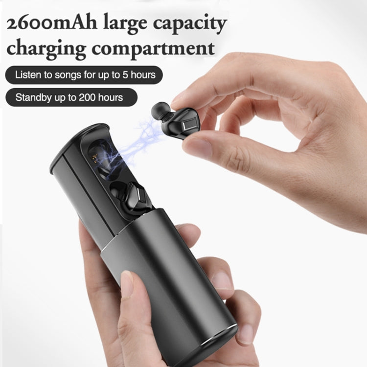 T60 TWS Digital Display Pull-out Switch Bluetooth V5.0 Wireless Earphones(Red)