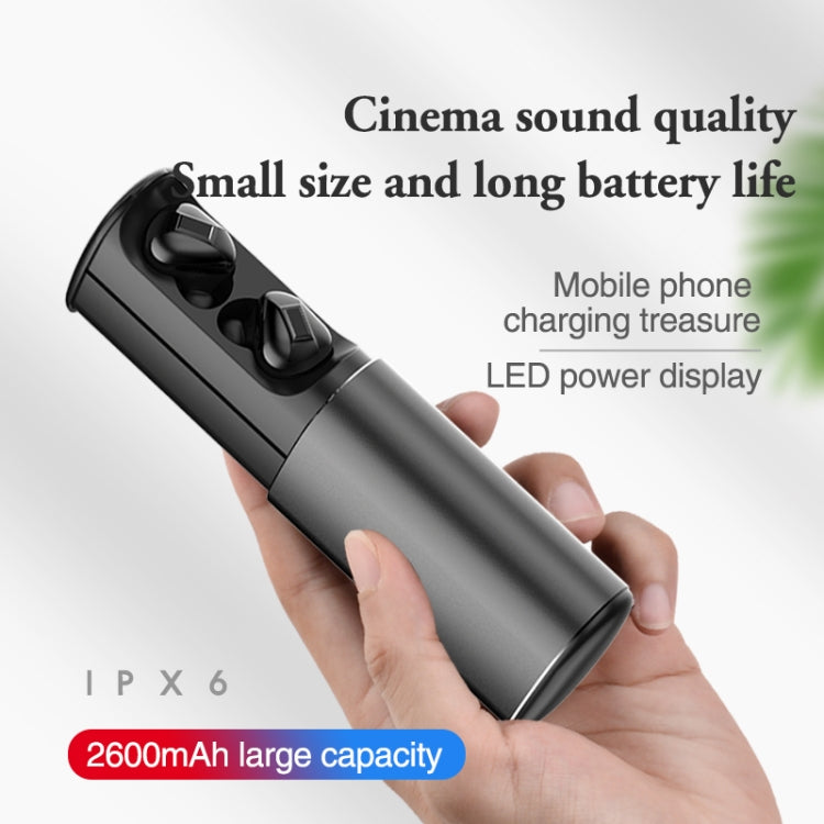 T60 TWS Digital Display Pull-out Switch Bluetooth V5.0 Wireless Earphones(Red)