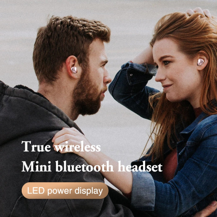 T60 TWS Digital Display Pull-out Switch Bluetooth V5.0 Wireless Earphones(Red)