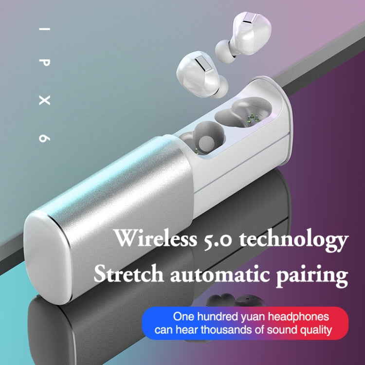 T60 TWS Digital Display Pull-out Switch Bluetooth V5.0 Wireless Earphones(Red)