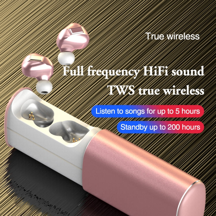 T60 TWS Digital Display Pull-out Switch Bluetooth V5.0 Wireless Earphones(Red)