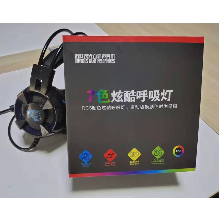 HAMTOD V2000 Short Microphone Dual 3.5mm + USB Interface Wired Gaming Headset, Cable Length: 2.1m