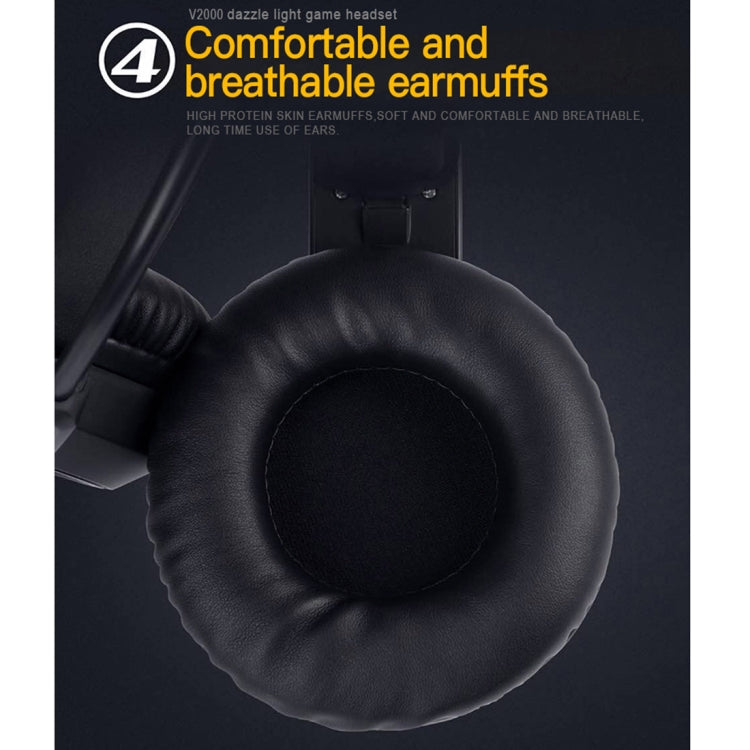 HAMTOD V2000 Short Microphone Dual 3.5mm + USB Interface Wired Gaming Headset, Cable Length: 2.1m