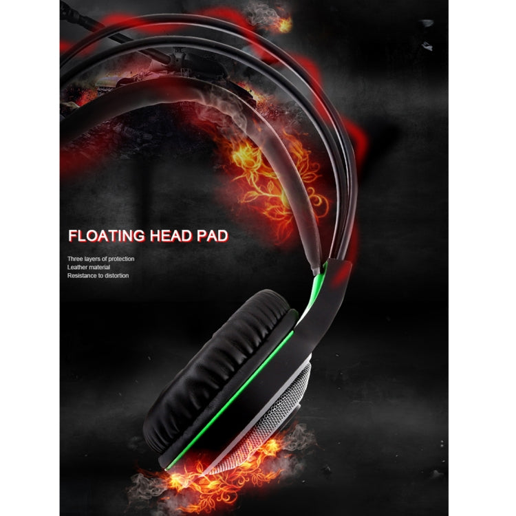 HAMTOD V5000 Dual 3.5mm + USB Interface Wired Gaming Headset, Cable Length: 2.1m(Black)