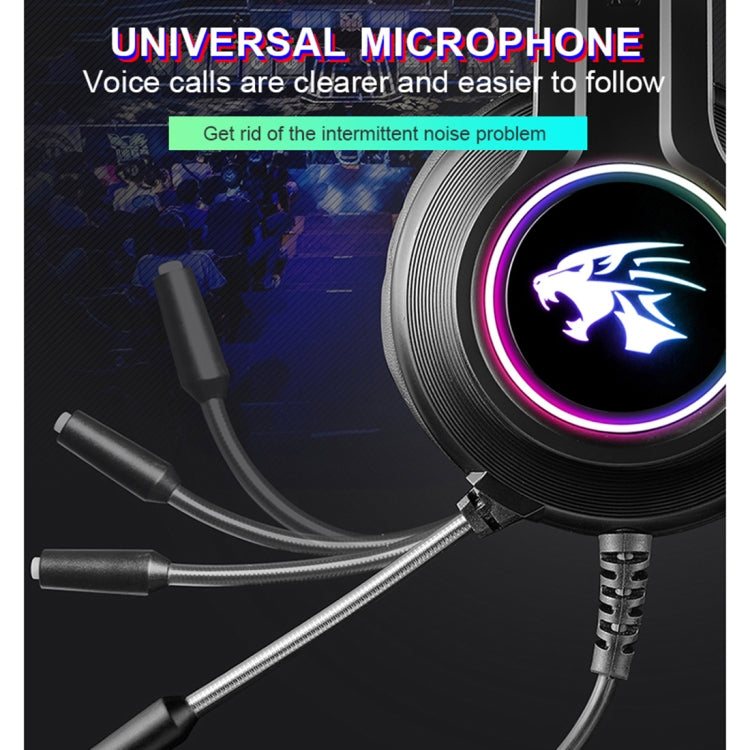 HAMTOD V9000 Dual 3.5mm + USB Interface Wired Gaming Headset, Cable Length: 2.1m