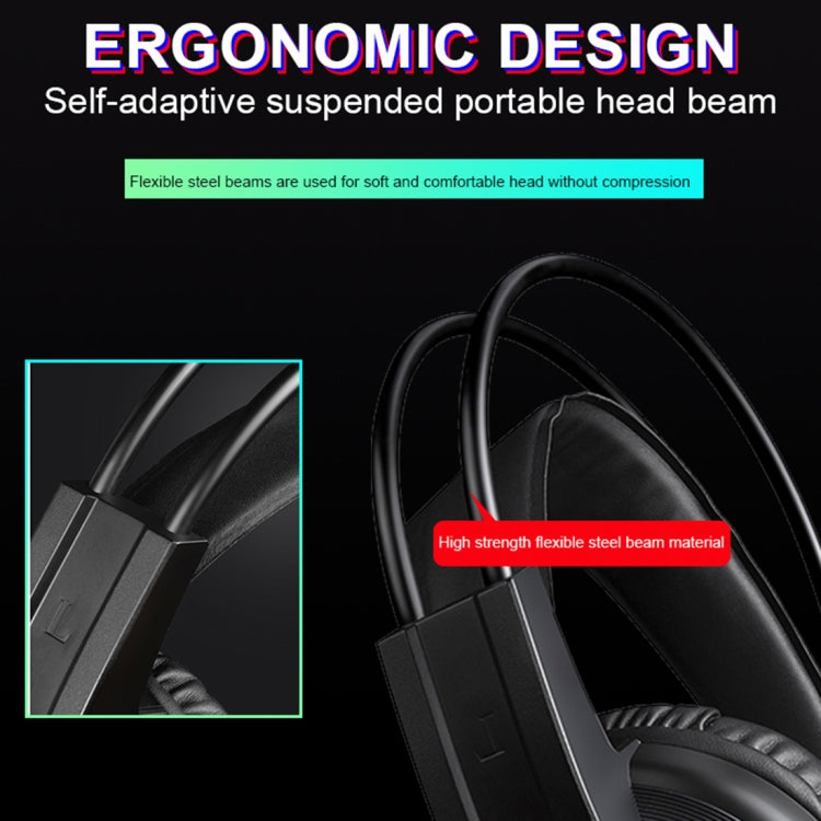 HAMTOD V9000 Dual 3.5mm + USB Interface Wired Gaming Headset, Cable Length: 2.1m