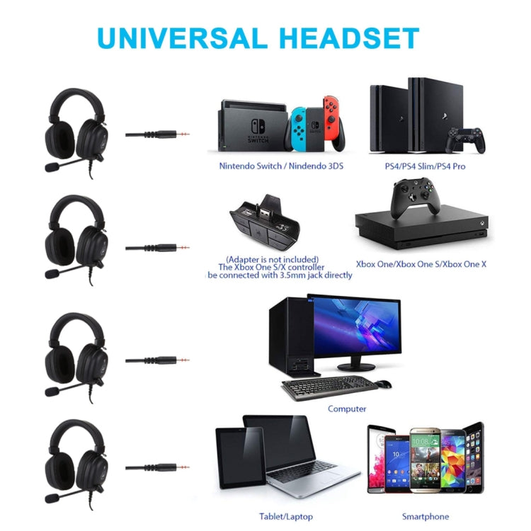 HAMTOD V6800 Dual 3.5mm + USB Interface Wired Gaming Headset, Cable Length: 2.1m