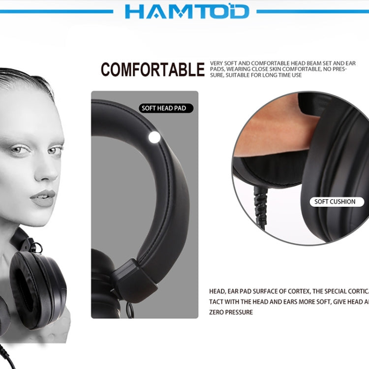 HAMTOD V6800 Dual 3.5mm + USB Interface Wired Gaming Headset, Cable Length: 2.1m