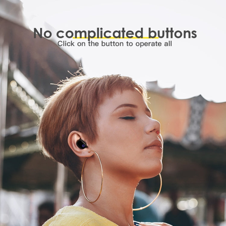 KUULAA KL-YP01 Bluetooth Earphone TWS Wireless Headset Bluetooth 5.0 Handsfree Sport Earphones with Charging Box(Black)