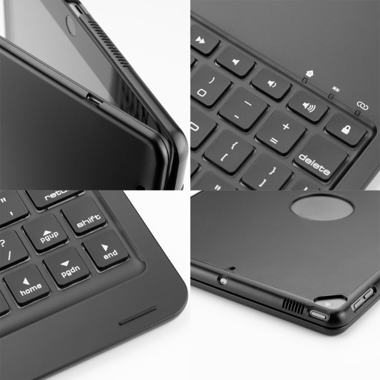 F102 For iPad 10.2 inch Wireless Bluetooth Keyboard Leather Tablet Case with Backlight
