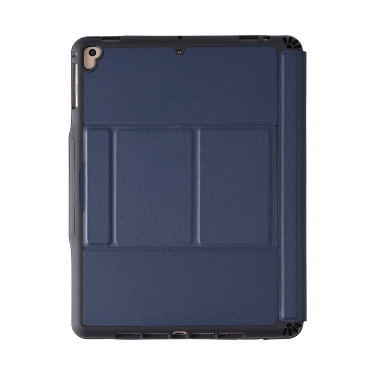 T-203D For iPad 2017 & 2018 / Pro 9.7 / Air 2 / Air Detachable Ultra-thin Bluetooth Keyboard Tablet Case with Holder & Pen Slot, Backlight Version (Blue)