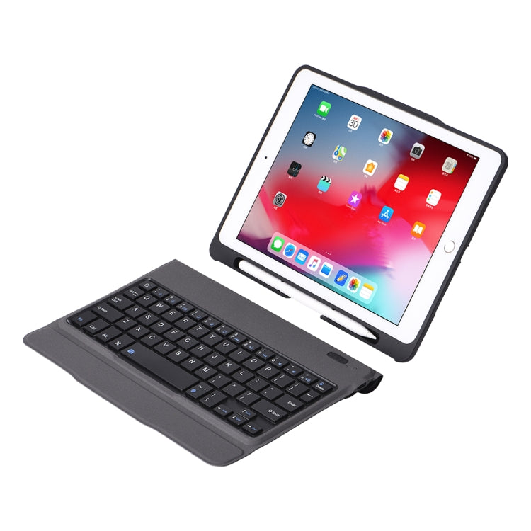 T-203D For iPad 2017 & 2018 / Pro 9.7 / Air 2 / Air Detachable Ultra-thin Bluetooth Keyboard Tablet Case with Holder & Pen Slot, Backlight Version (Blue)